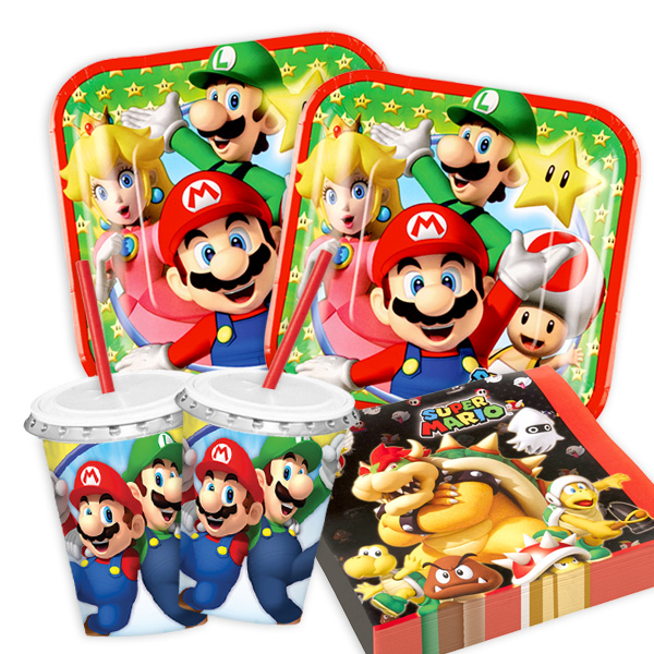 Partyset Super Mario, 8 Kids, 56-tlg