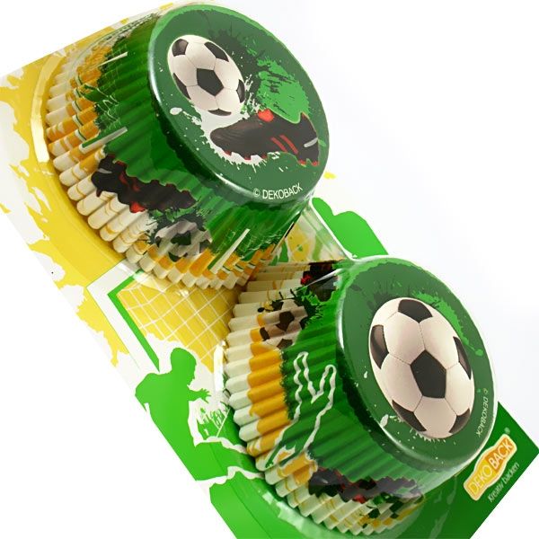 Fußball-Muffinsformen in 2 Designs, hitzebeständiges Papier, 50 Stück