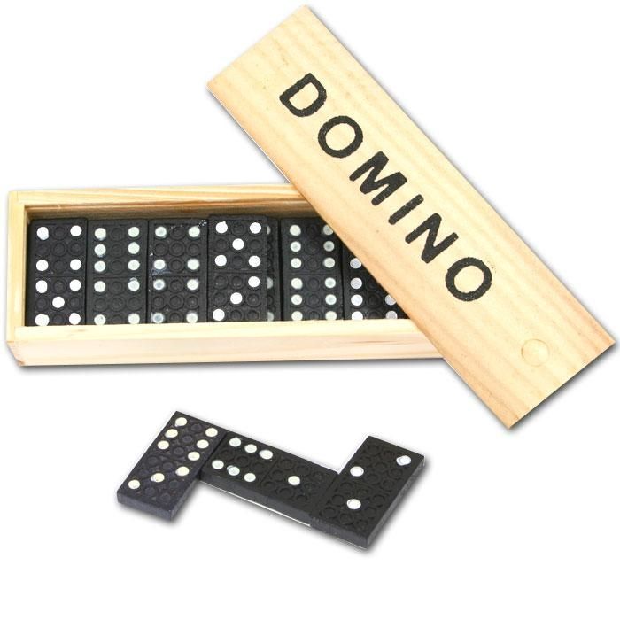 Dominospiel in praktischer Holzbox, 28 Steine, tolle Geschenkidee