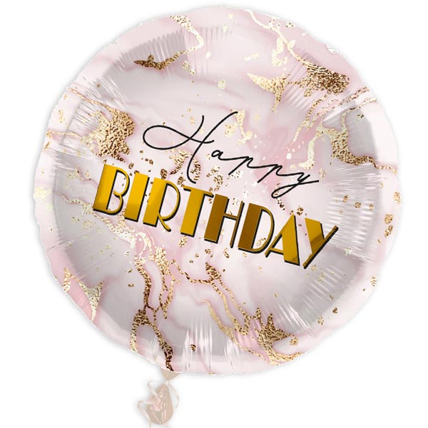 Ballonversand inkl. Helium, Bänder, Gewicht "Happy Birthday" Mamor Design