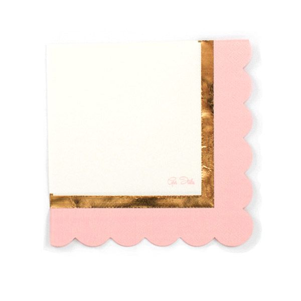 Partyservietten, rosa/weiß, 16 Stück, 33 cm