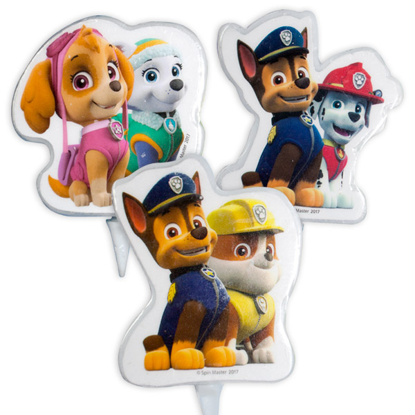 Paw Patrol Tortenkerze mit Einstecker, 1 Stück, 7cm