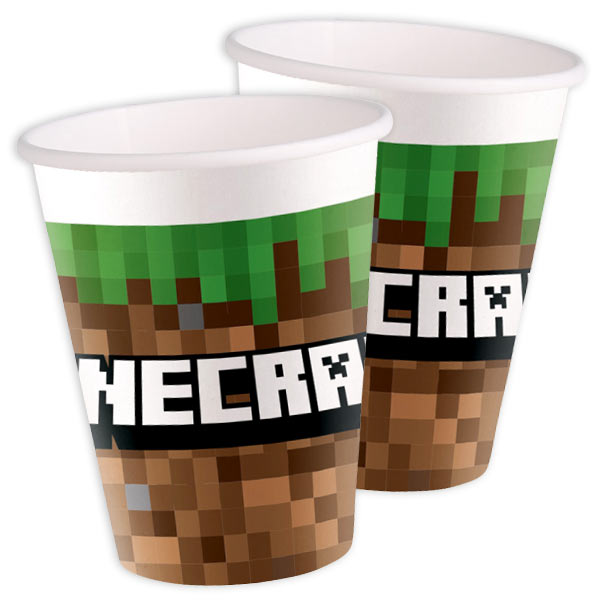 Partybecher Minecraft im 8er Pack, 200ml, Minecraft Tischdeko