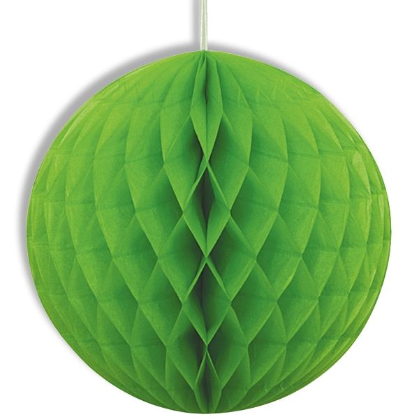 Wabenball grün mit Schnur, 20cm, Wabendekoration aus Papier