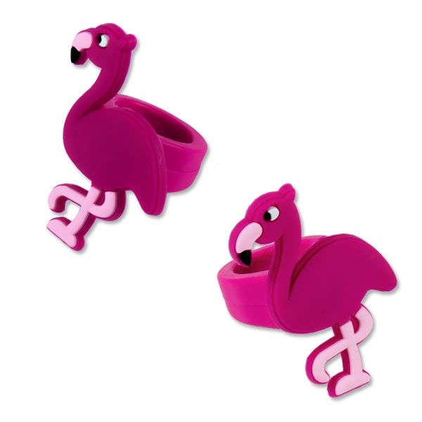 Flamingo Ring in PINK, 1 Stk, 4,5cm, Gummiring