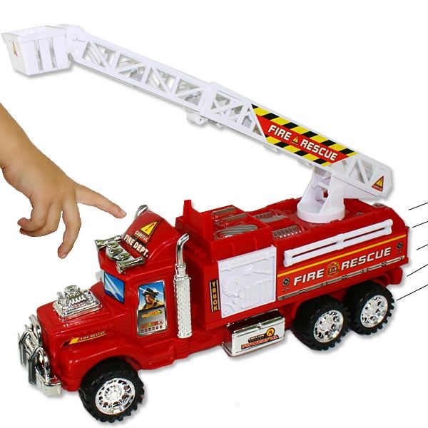 Großes Feuerwehrauto, Spielzeug-Feuerwehr mit ausfahrbarer Leiter