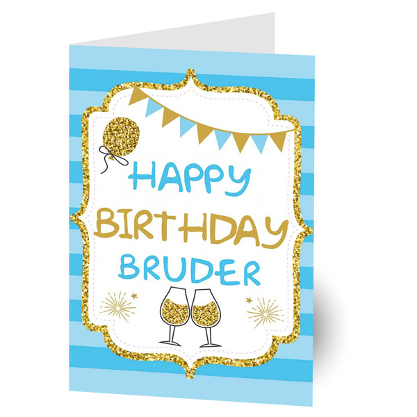 "Happy Birthday Bruder" Geburtstagskarte inkl. Umschlag