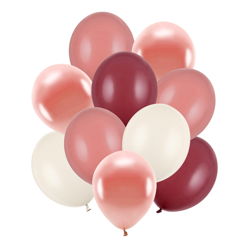 Latexballons in verschiedenen Rosatönen, 10er Pack, Ø 30cm