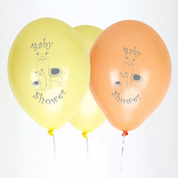 Luftballons "Lama" für Baby Shower Party im 8er Pack, Latexballons