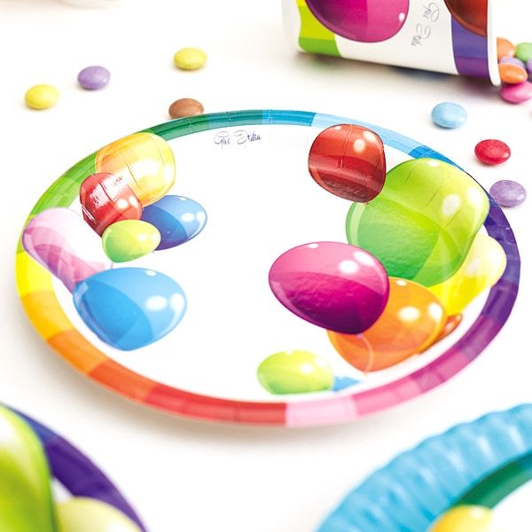 Kleine Partyteller "Ballons", 8 Stück, Ø 18 cm