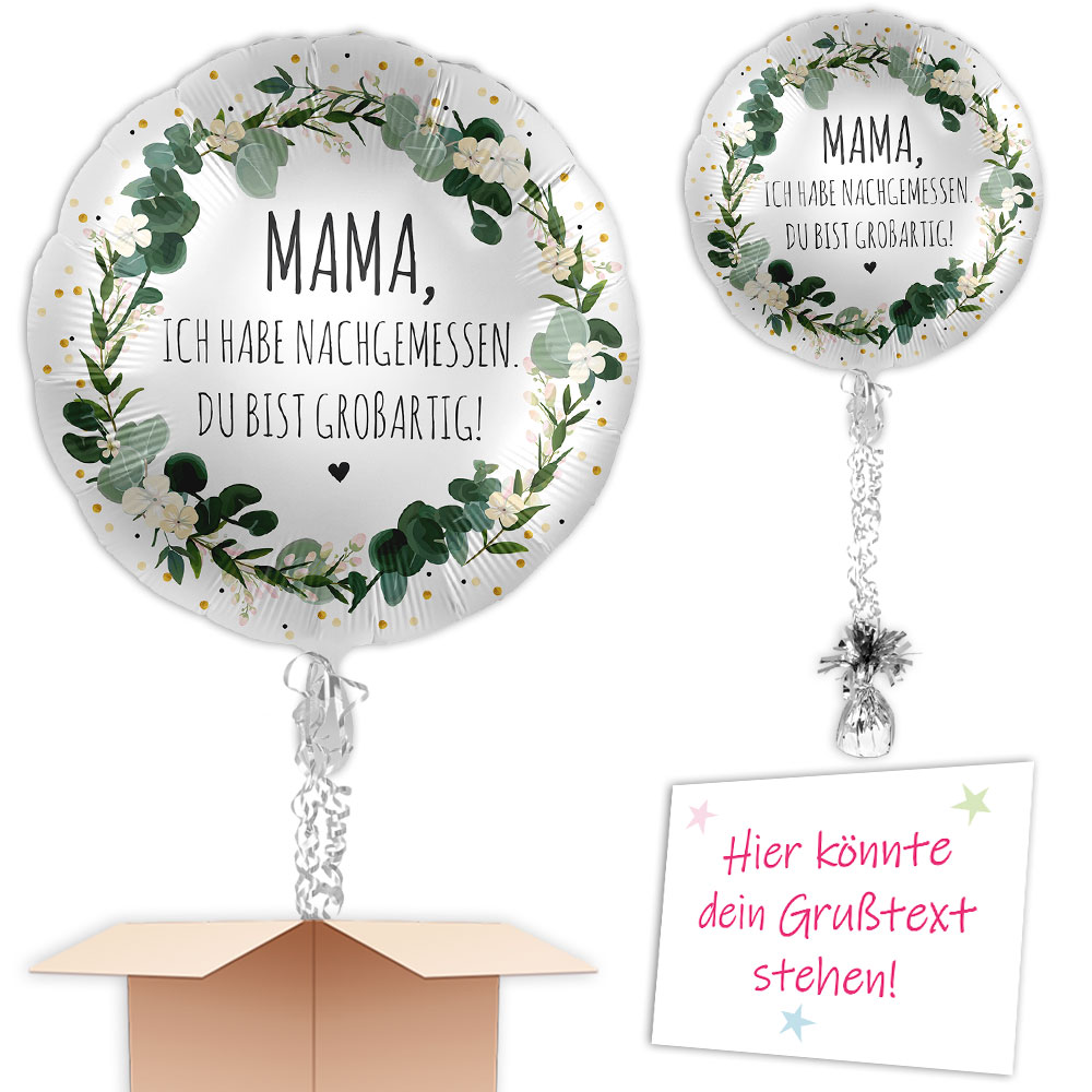 Ballon verschenken für Mama u. Muttertag "Du bist großartig" 