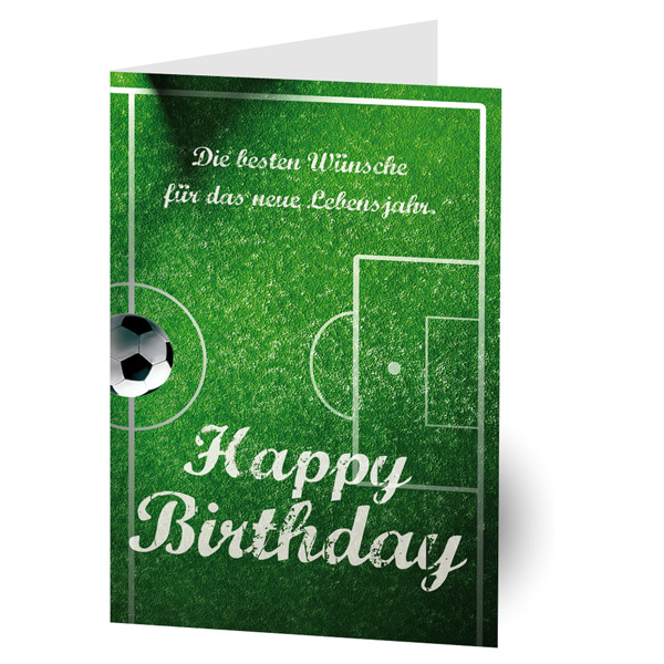 Geburtstagskarte mit Fußball-Motiv, inkl. Umschlag