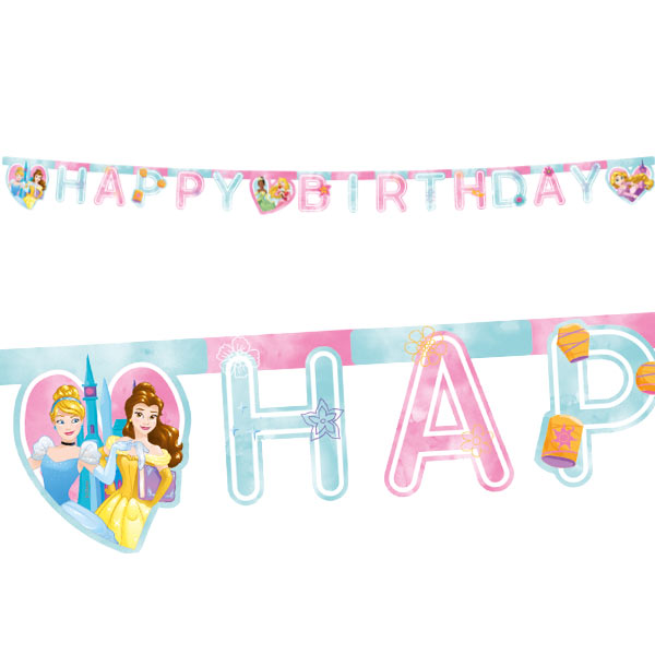 Disney Princess Buchstabenkette, 2m, Happy Birthday Prinzessin