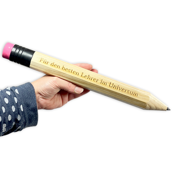 XXL Bleistift mit Gravur, mit Spruch oder Namen personalsierbar
