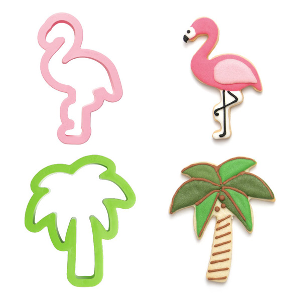 Ausstechformen "Flamingo und Palme" im 2er Set, aus Kunststoff