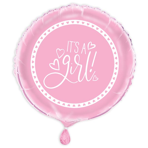 It's a Girl Heliumballon versenden und überraschen, rosa mit Herzchen