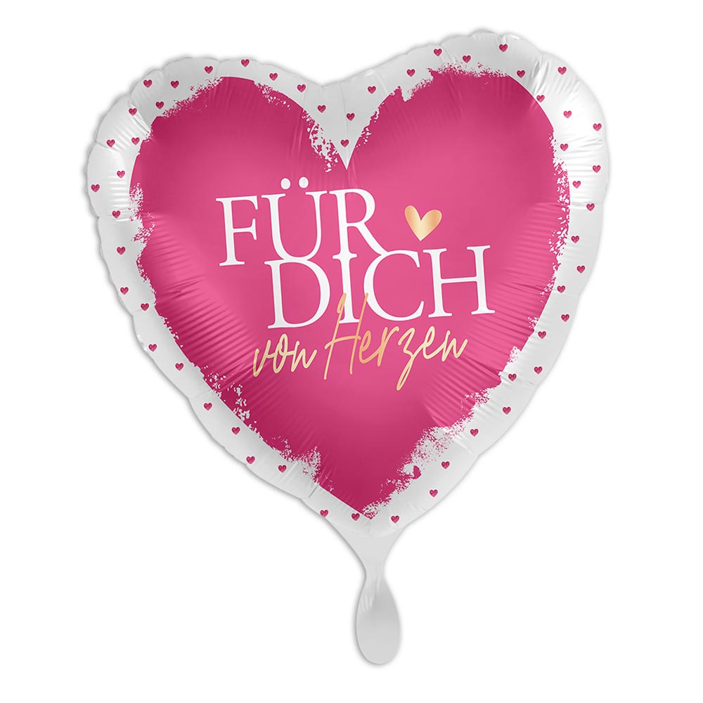 "Für Dich", pink, Herzförmiger Folienballon