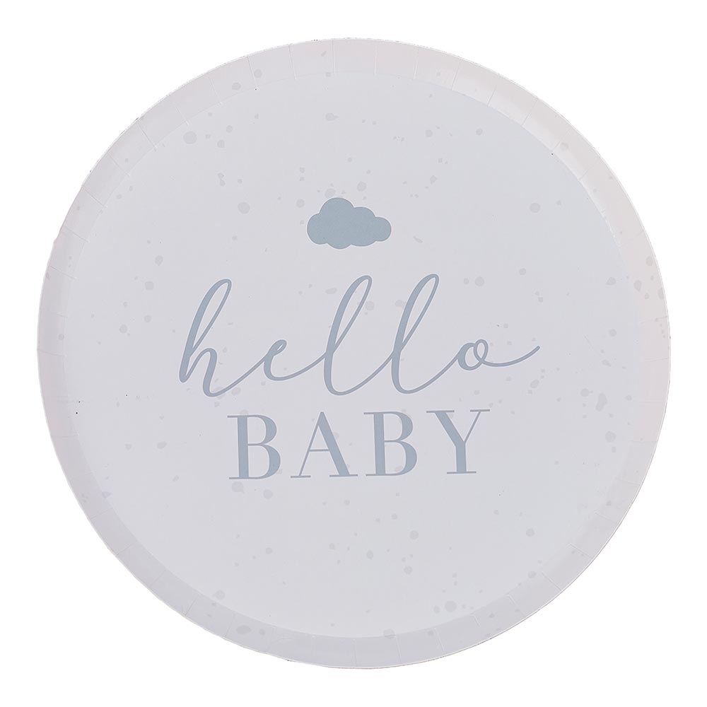 Pappteller "Hello Baby" im 8er Pack, Ø 24cm