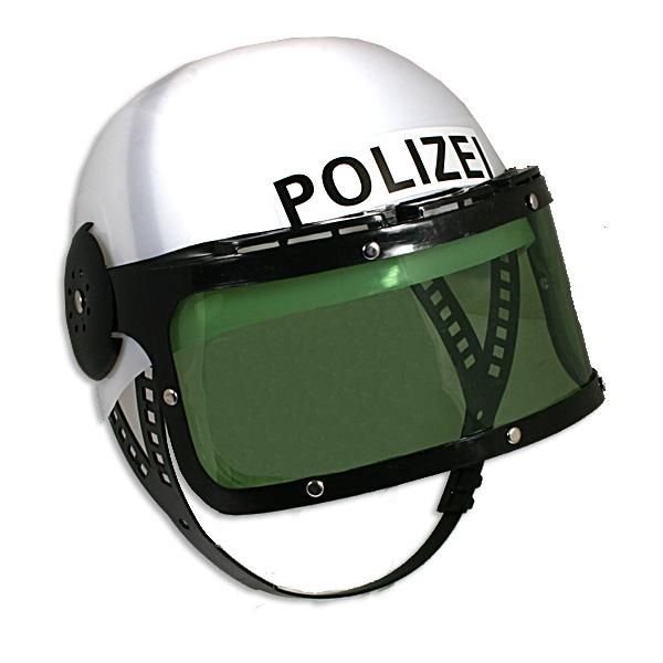 Polizeihelm aus Kunststoff, 55 cm für Kinderkostüm als Polizist, verstellbar