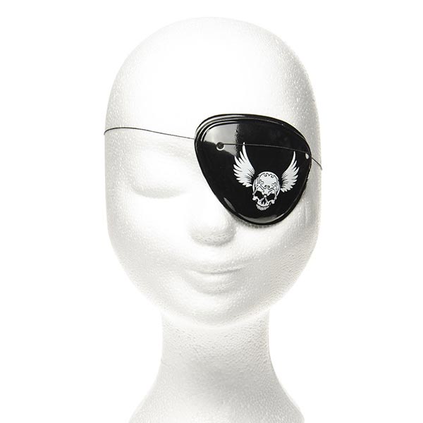 Piraten-Augenklappe aus Kunststoff, 8,5cm x 6,5cm