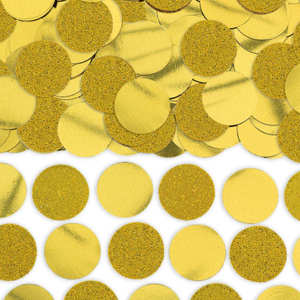 Rundes Konfetti in glänzend und glitzernd gold, 63g, Ø 2cm