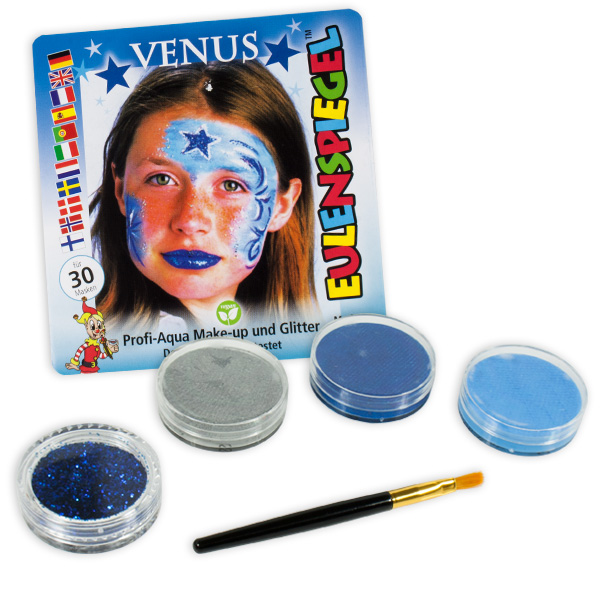 Kinderschminke-Set Venus Astrologie,ProfiAqua,3Farben+1xGlitzer+Pinsel