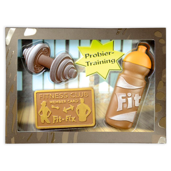 Schoko-Geschenkset "Fitness", 3-teilig, 125g