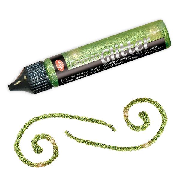 Glitter Pen Maigrün, Glitzerstift in Grün zum Basteln, abwaschbar, 28ml