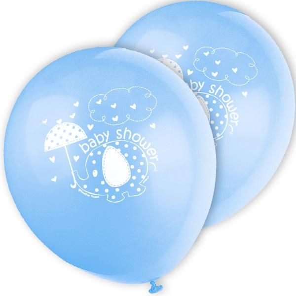 Ballons blauer Elefant im 8er Pack, für Baby Shower Partydeko, 30cm