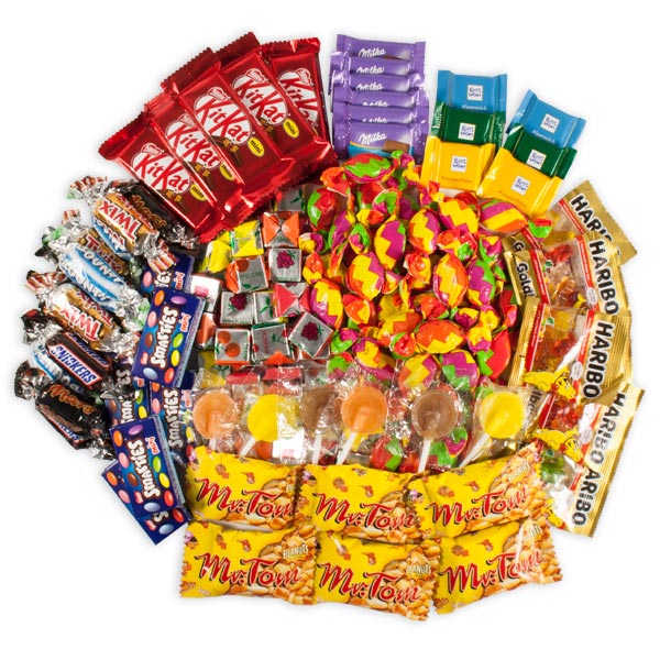 Regenbogen Pinata-Set mit Süßigkeiten-Mix