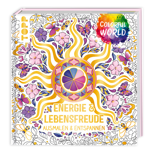 Ausmalbuch, Colorful World, Energie und Lebensfreude, 192 Seiten