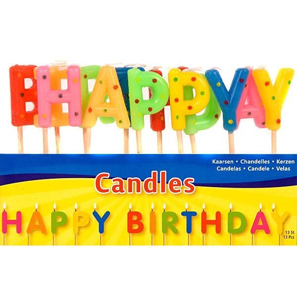 Kerzen Happy Birthday Buchstaben, 7,5 cm