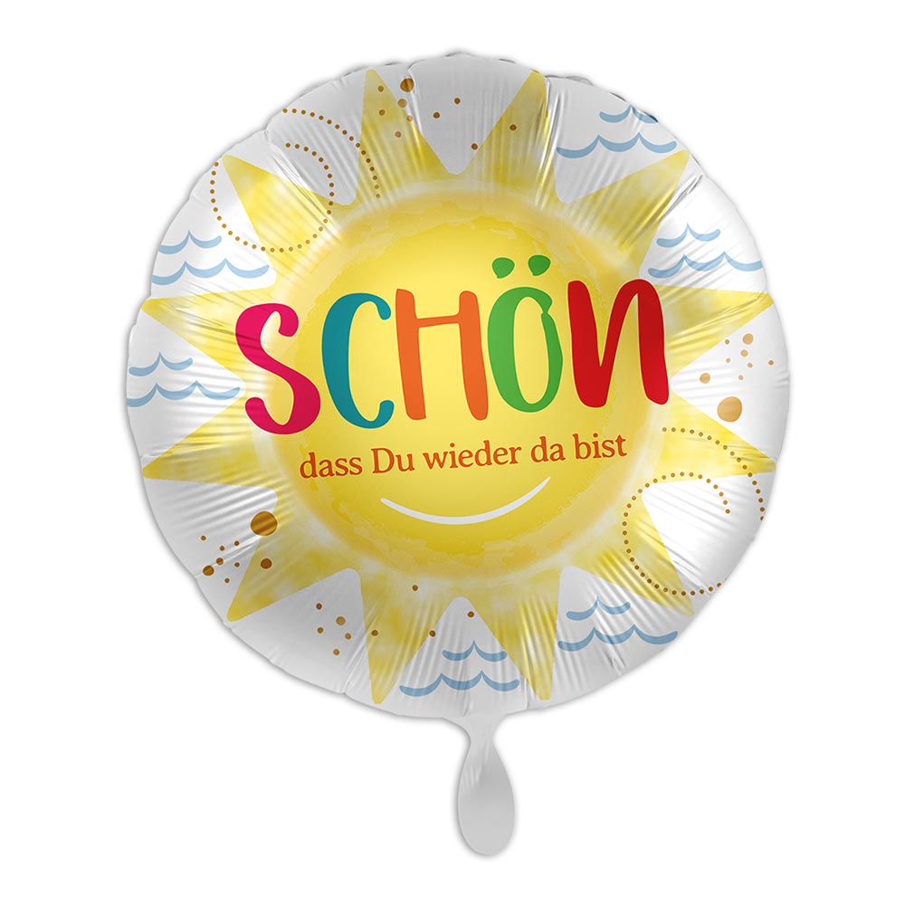 "Schön dass du wieder da bist", Folienballon rund Ø 34 cm