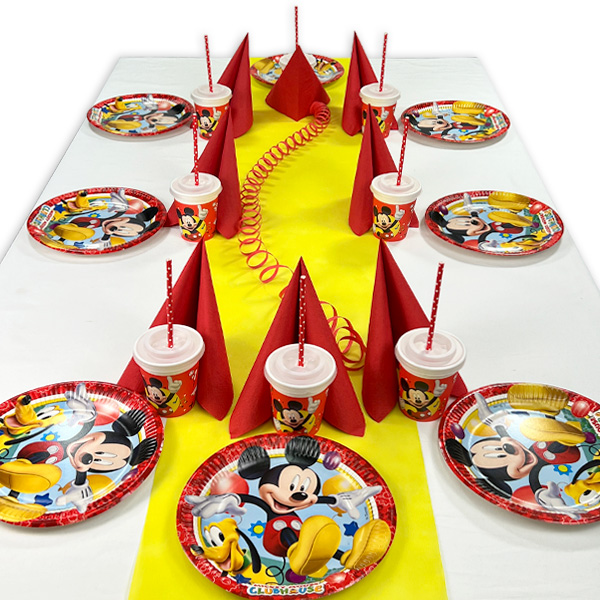 Tischdekoset Mickey Maus, 8 Gäste, 56-tlg.
