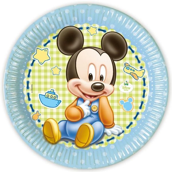 Baby Mickey Maus Partyset, 55-teilig für 8 Gäste