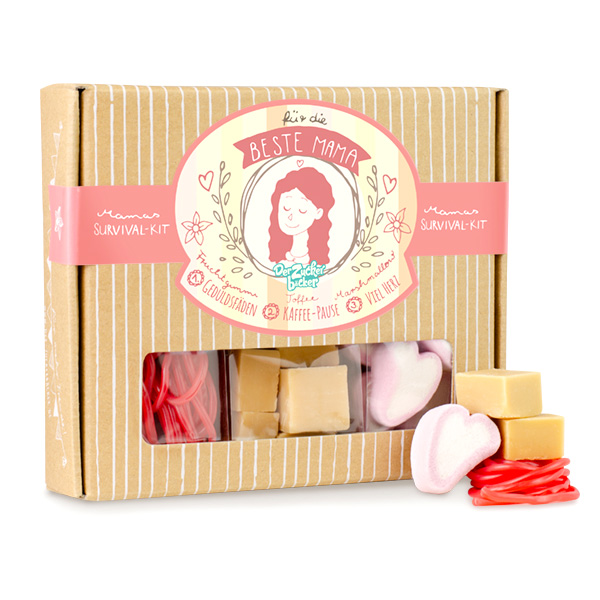 Mamas Survival Kit, 3 verschiedene Nachereien in hübscher Geschenkbox