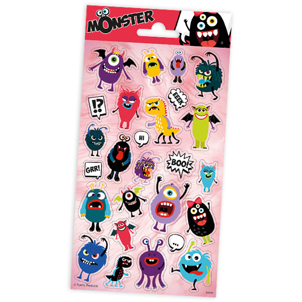 Monster Gastgeschenke Stickerbogen  mit 25 Stickern