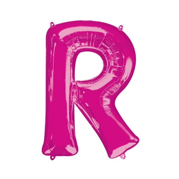Folienballon Buchstabe "R" in Pink für Namen von Jubilaren, 81cm, 1 Stück