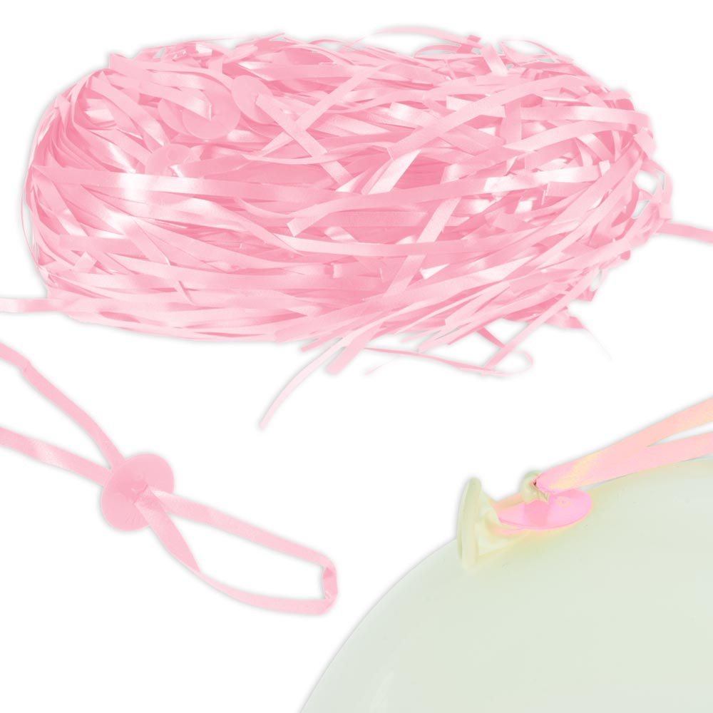 Ballonbänder mit Schnellverschluss, 100er Pack, rosa