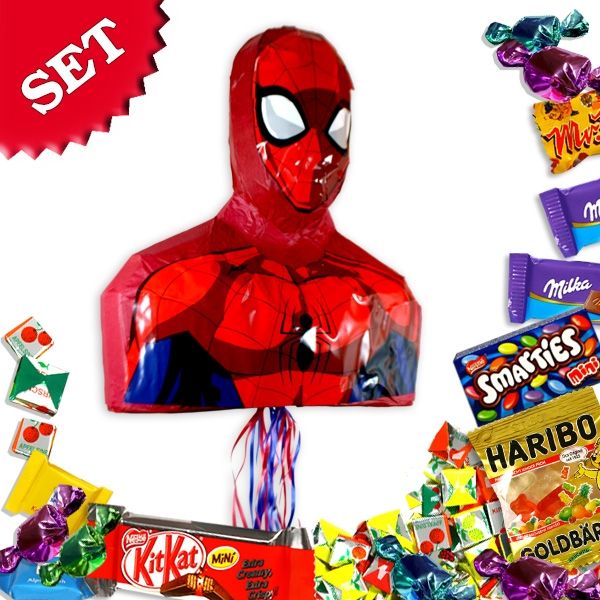 Spiderman Pinata-Set mit Süßem