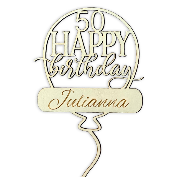 Cake Topper & Raumdeko mit Wunschnamen & Alter zum Geburtstag aus Holz