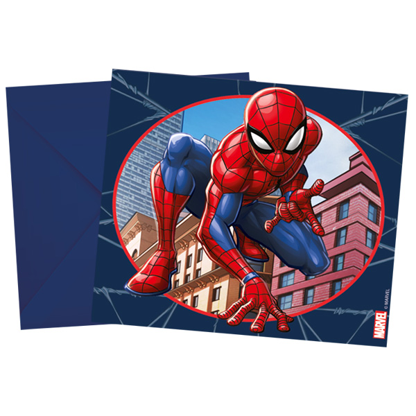 Spiderman Crime Fighters Einladungskarten inkl. Umschläge, 6er Pack