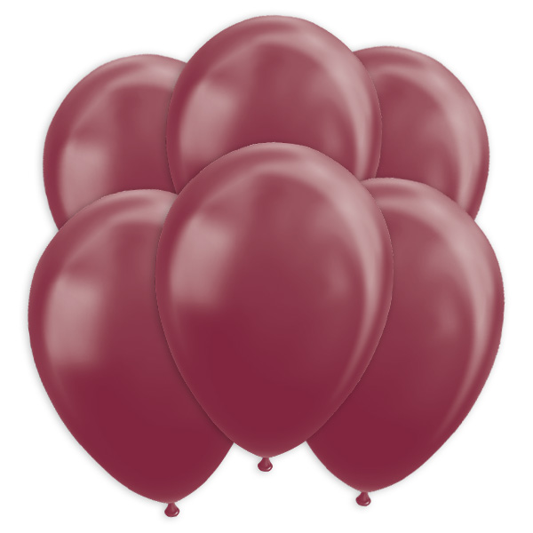 Burgunderfarbene Metallic-Ballons, 10 Stk., 30cm