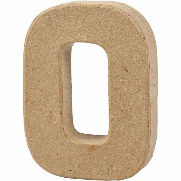 O Buchstabe, handgearbeitet aus Pappe, zum Bemalen/Bekleben, ca. 10 cm