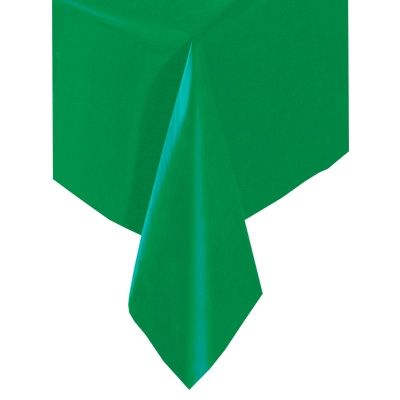 Grüne Tischdecke einfarbig, 137x274cm, abwischbar, Folie