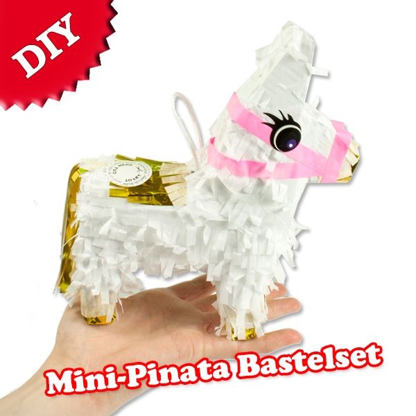 Pinata Esel Mini DIY, zum Selberbasteln, 19,5cm