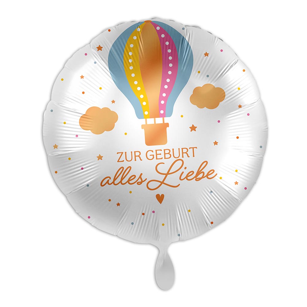 "Zur Geburt alles Liebe", Heliumballon rund Ø 34cm