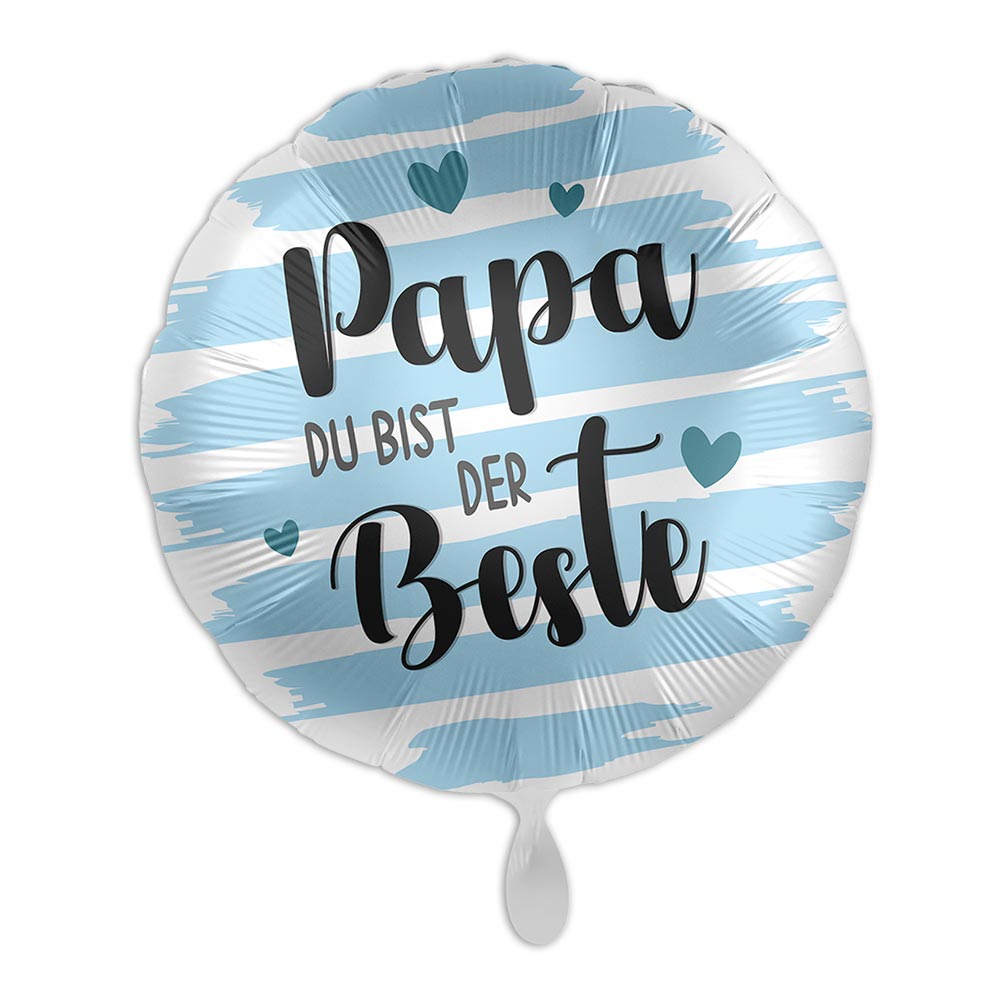"Papa Du bist der Beste", Heliumballon rund Ø 34 cm