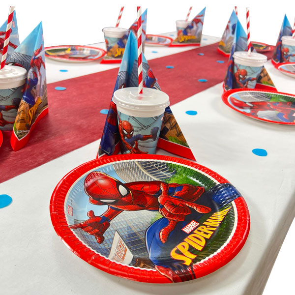 Spiderman Tisch Deko Set bis 16 Gäste,90-teilig