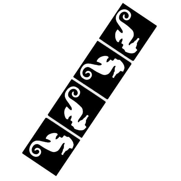 Tattooschablonen Seepferd. 4er, 3,3 cm